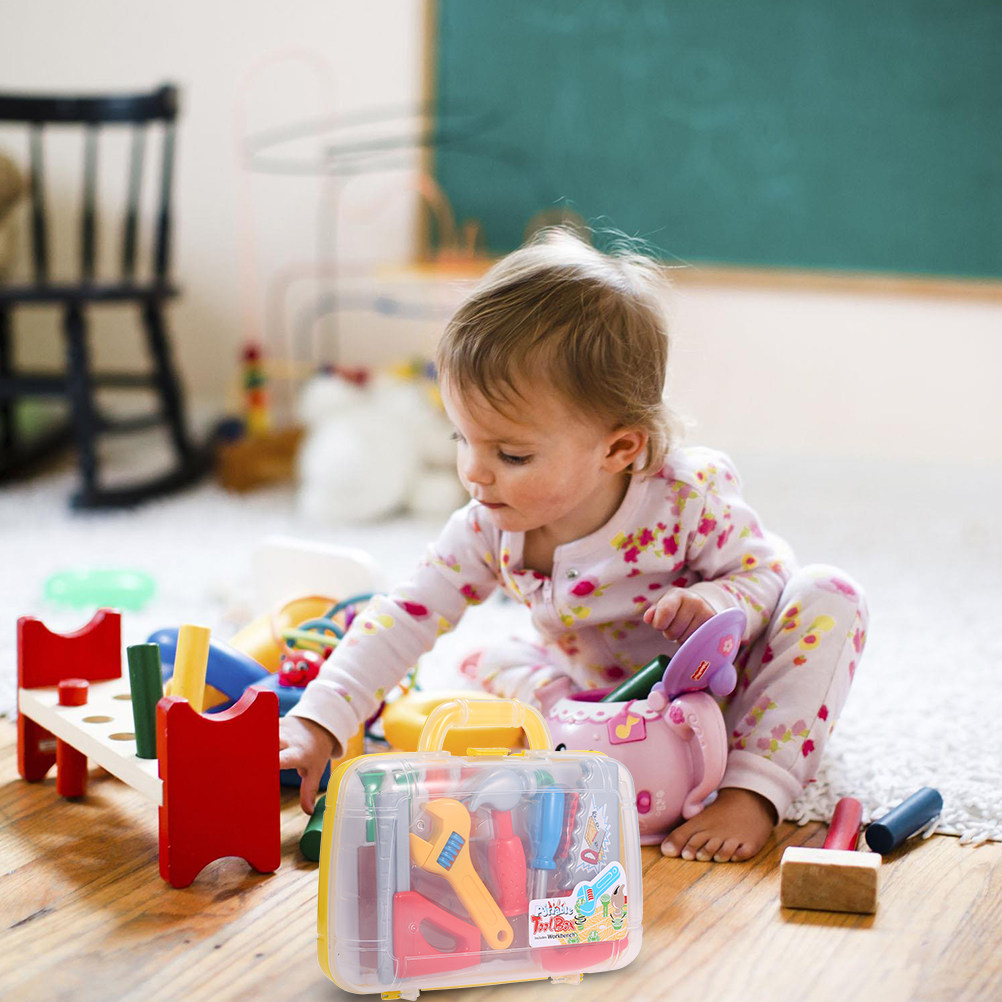 Workshop Tools Toy - 1Set Plastic Tool Box Pretend Play