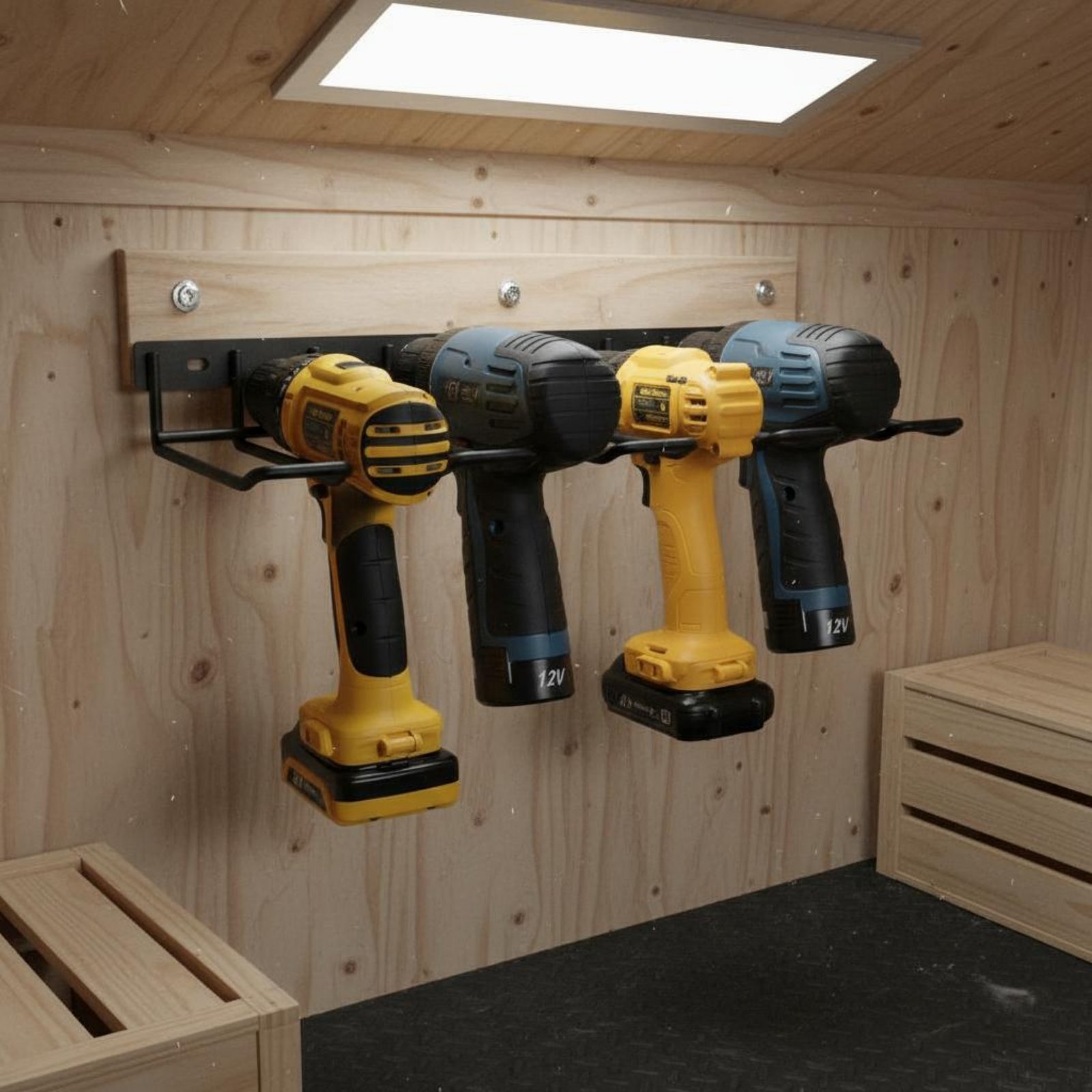 Tools Workshop - Wall Mount Drill Holder Easy Installation