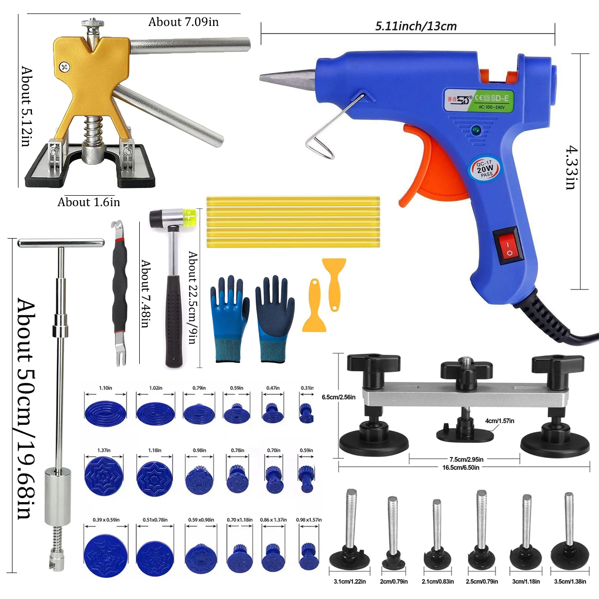 Car Workshop Tools Kit - Dent Repair Kit Car Puller Tools