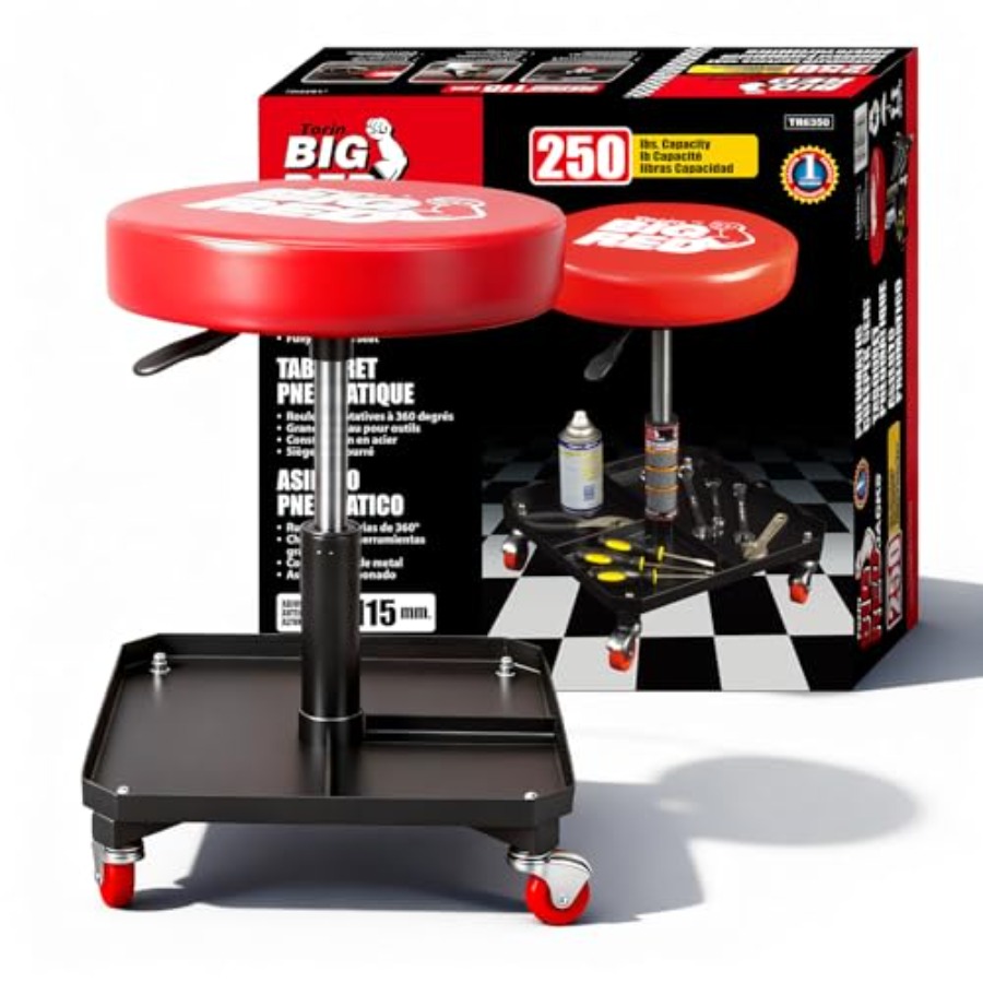 Mechanical Tools In Workshop - Rolling Mechanic Stool with Tool Tray