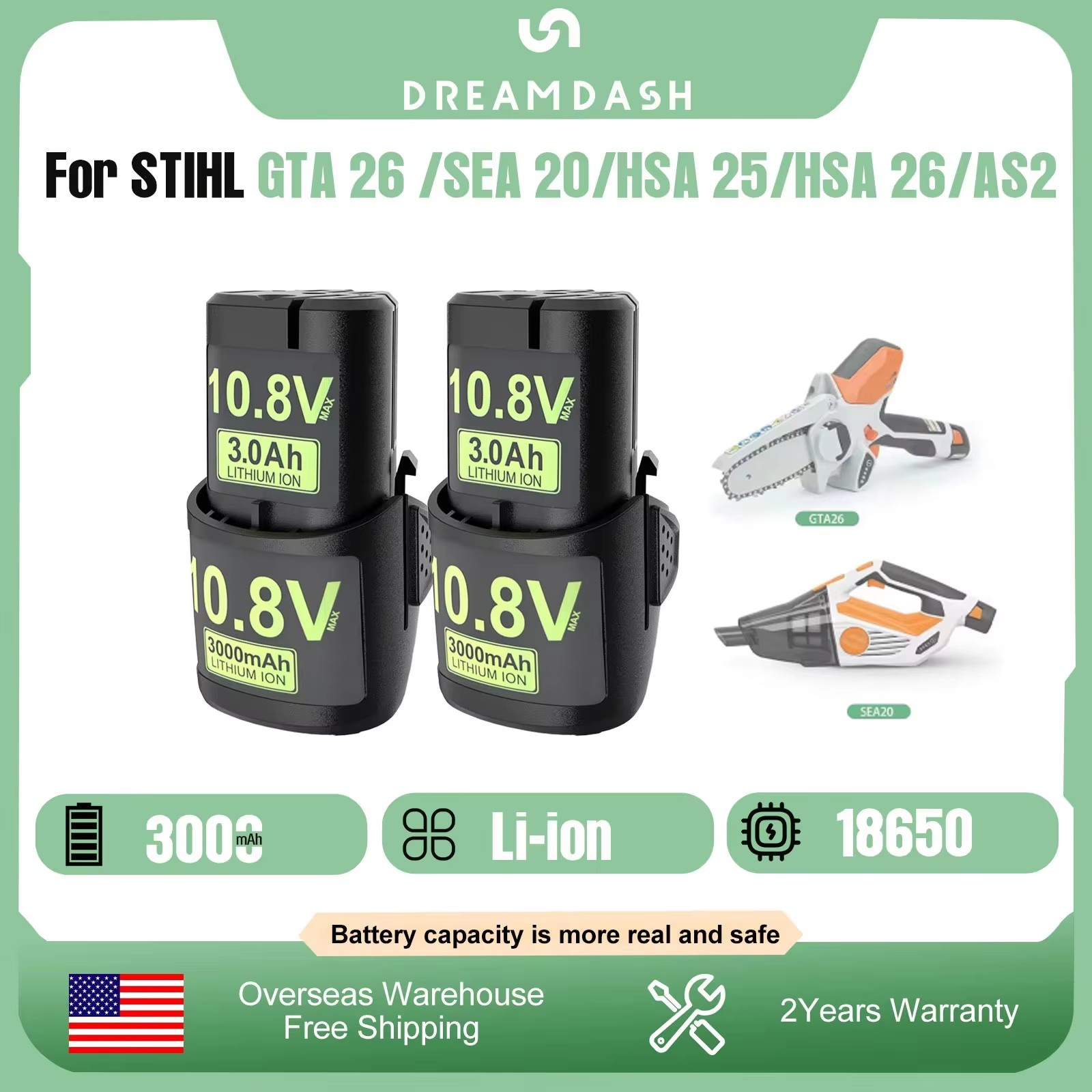 Dreamdash 1/2/4Pcs 10.8V 3.0Ah - Tools Gta recension och pris