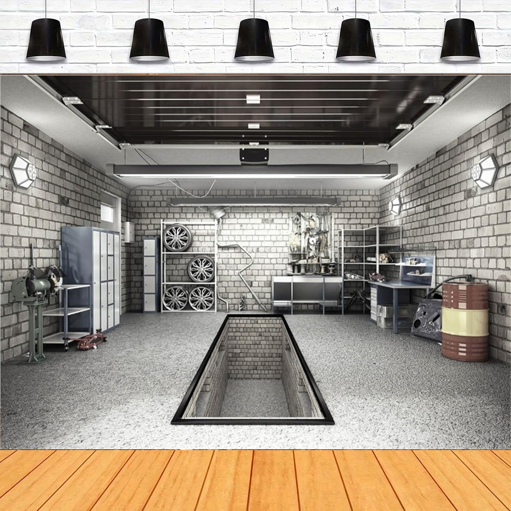 Garage Photography Backdrop Ca - Workshop Tools Background recension och pris