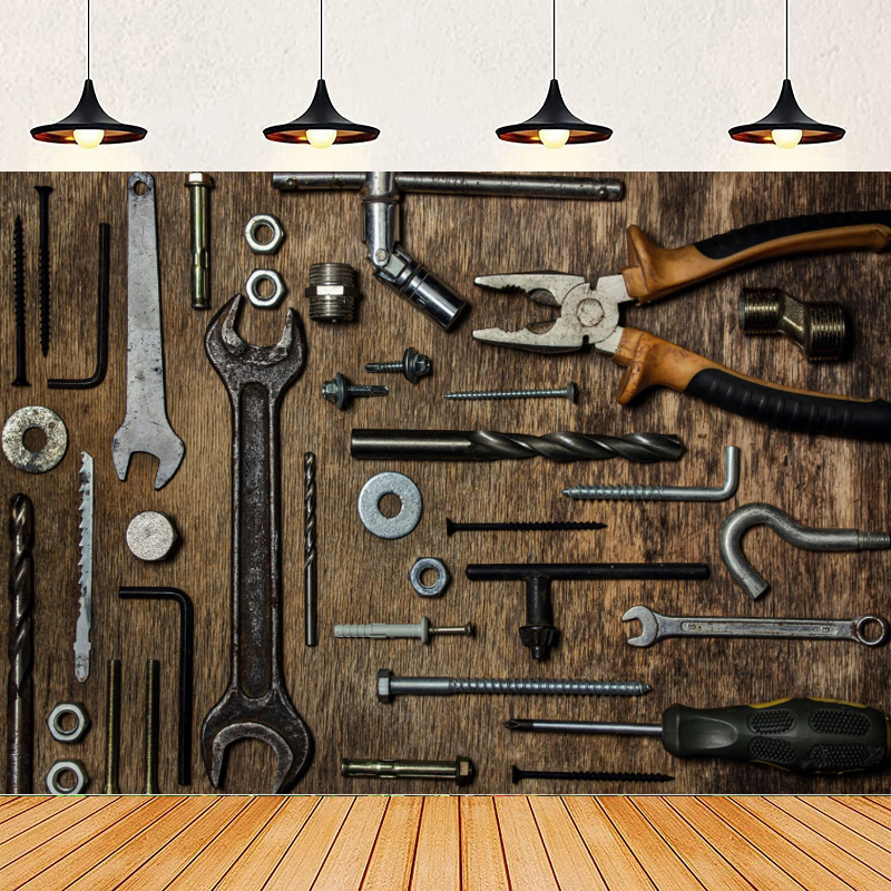 Rustic Old Tools Photography B - Workshop Tools Background recension och pris