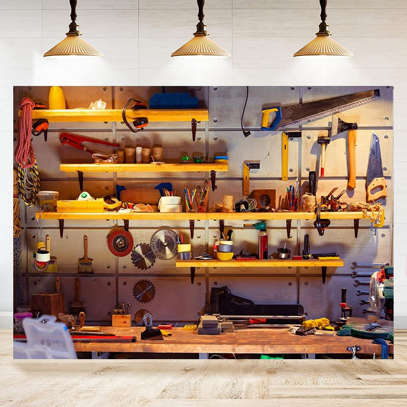 Repair Maintenance Shop Vintag - Workshop Tools Background recension och pris